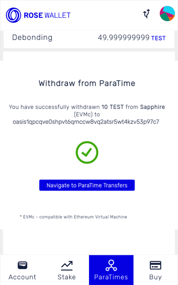 Withdraw tokens: Withdrawal complete